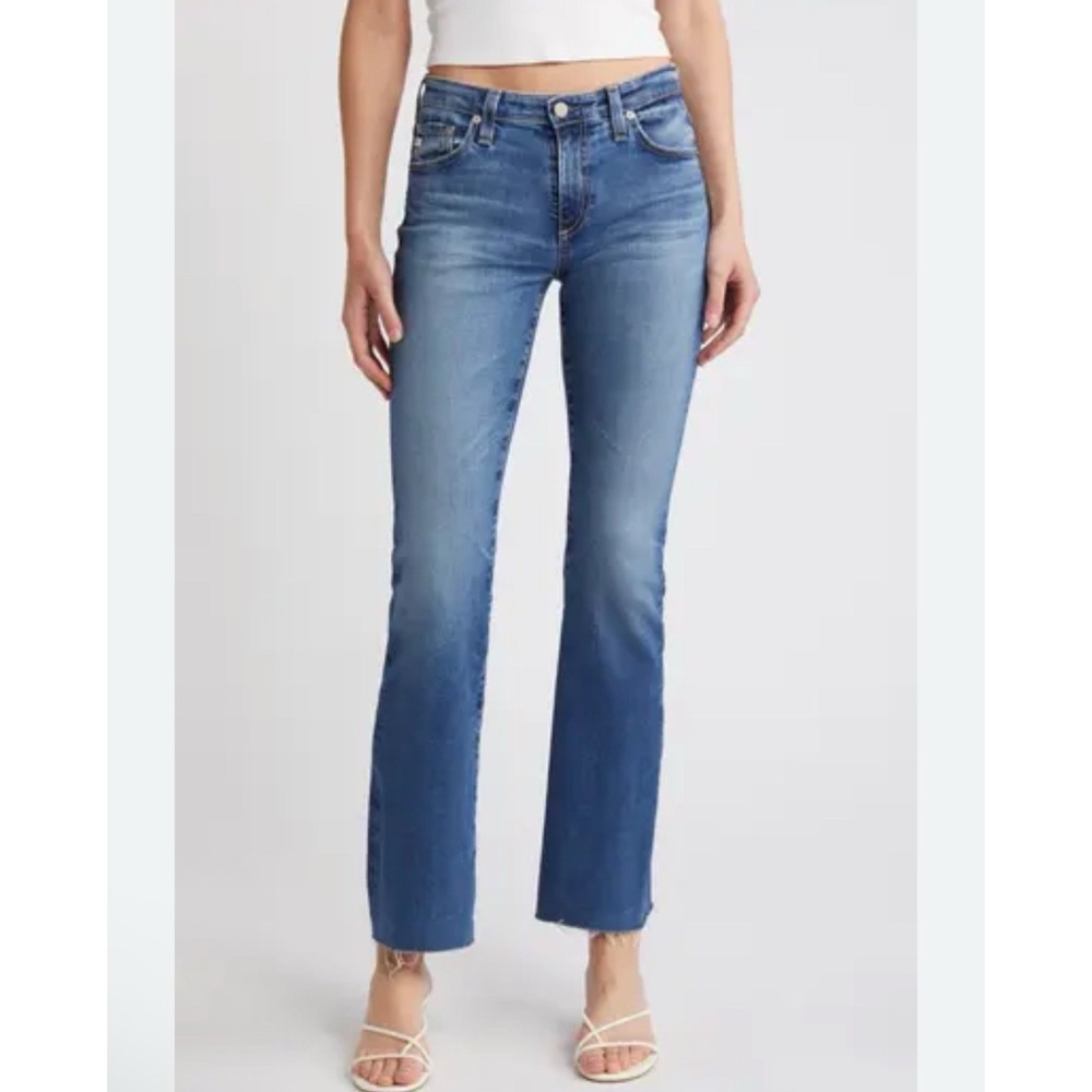 AG Adriano Goldschmied Angel Low Rise Boot Cut Flare Jeans Womens 29 Mid Wash‎